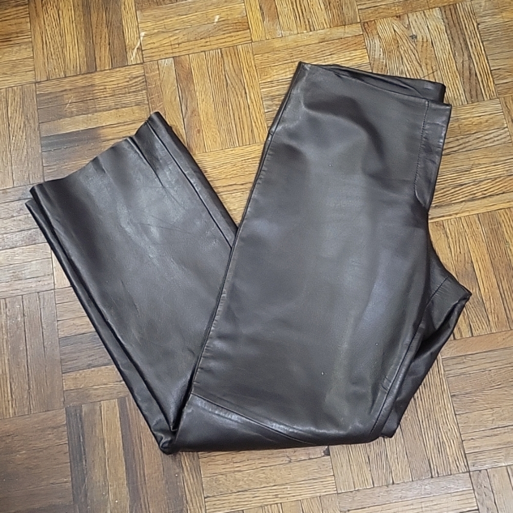 Chocolate Brown 100 Percent Genuine  Leather Pants